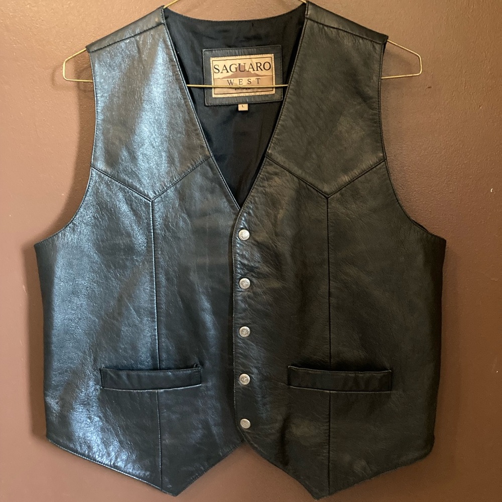 Saguaro West Leather Vest - adult large